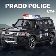 1:24 Scale Toyota Prado LC250 Police Alloy Car Model Diecast Car Sound Light Car Lovers Collection K