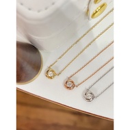 AU750 18k Gold White Gold Single Diamond Small Bubble Diamond Necklace 10 Points Diamond Clavicle Ch