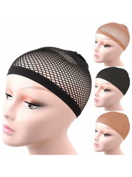 1 Pieza Gorro De Peluca De Malla Para Mujeres, Gorro De Peluca De Extremo Abierto Elástico Para Cabello Largo Y Corto, Borde Elástico Exquisito, Rejilla Delicada