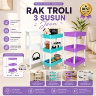 3-Tier Trolley Rack Multifunctional Wheels Portable Storage Trolley Plastic Tier Multipurpose Toys