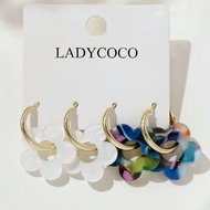 2 Pairs Fashionable & Cute Acrylic 5-Petal Pendant Earrings, Suitable For Women, Great For Dates, Pa