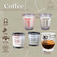 Espresso Measuring Cup Barista Coffee Cup Heat Resistant Glass One Two Shot Measuring Cup 30ml 60ml