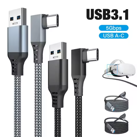 3m/5m/6m Long USB A C To Type C Link Cable For Oculus Quest 2 Quest2 3A 5Gbps Fast Charging Data Cab