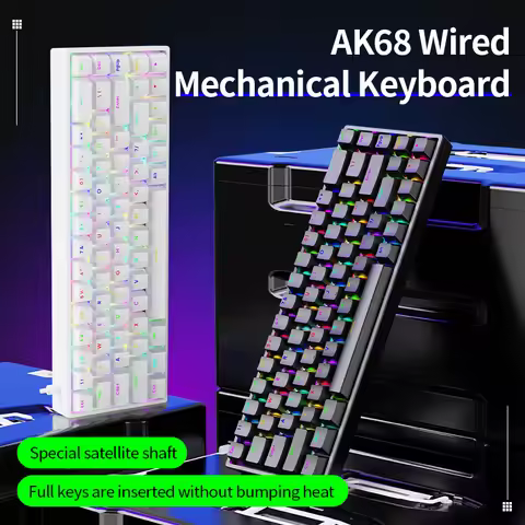 AK68 Factory Price 68 Keys Gaming Mechanical Keyboard Dual Mode RGB 68% Compact Keyboard Red Switch