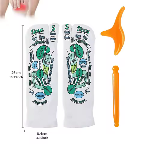 1/2/3pcs Foot massage stick, five-finger socks, creative sock acupuncture point map, foot meridian p
