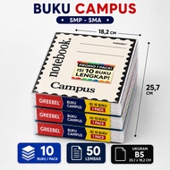 (10 BOOKS) 50 SHEETS CAMPUS GREEBEL NOTEBOOK (1 PACK 10 BOOKS) B5 Campus 50-3