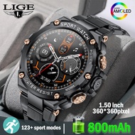 LIGE New Smart Watch Men Outdoor Sports Fitness Bracelet 800mAh Bluetooth Call IP68 Waterproof Smartwatch For Android IOS