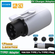 evsow EV Charger Adapter Type2 To Type1 Adapter IEC62196 To SAE-J1772 EV Charger Converter 32A 1Phas