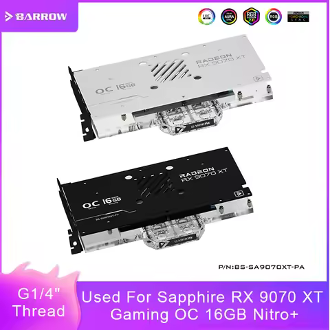 Barrow GPU Block For Sapphire RX9070XT Gaming OC 16GB Nitro+ , Graphics Card Water Cooler , PC Cooli