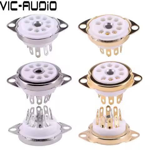10PCS Ceramic B9A 9Pin Vavle tube socket GZC9-C for 6DJ8 12AX7 ECC83 6922 ECC88 12AU7 Vaccum Tube Am