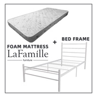 [COMBO] 3V Single Metal Bed Frame + Single Foam Mattress