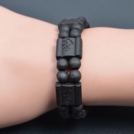 Fashion Black Wood Elastic Bracelet 木质手链 Gelang Tangan Kayu Hitam Lastik Hip hop Rock Punk Bob Marley  - Malaysia STOCK