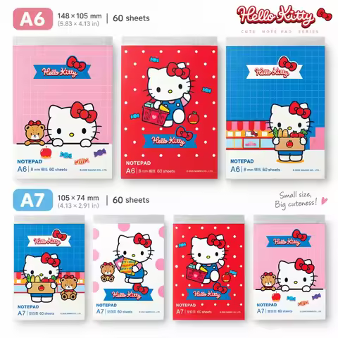 Genuine Sanrio Hello Kitty Kuromi My Melody Pochacco A5 A6 A7 Memo Pad Character Merchandise for Stu