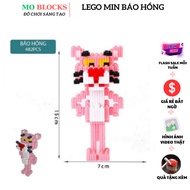 Lego Mini Pink Panther 15cm High BEARBRICK Assembly Model 15cm High Pink Panther Puzzle Toy - MOBLOCKS