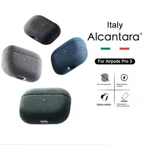 100% Alcantara Case For AirPods Pro 3 Pro3 Alcantara Luxury Leather Cases for Apple AirPods 4 Pro 3