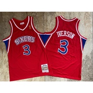 Men's Embroidery Jersey #3 Allen Iverson Mitchell&Ness 1996-97 Hardwood Classics Jersey Sports Baske