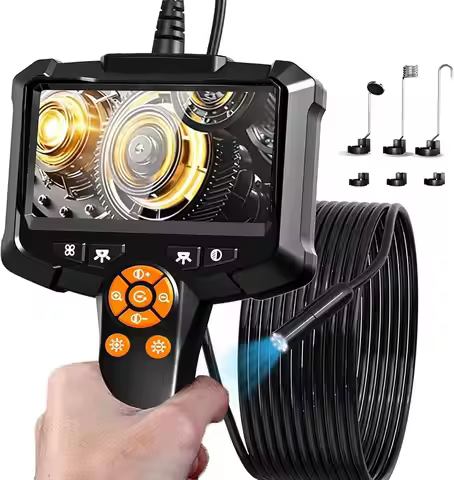 Endoscope Camera with 4.3 Inch IPS HD Screen Borescope Camera HD1080P with 8LED Lights IP67 Waterpro