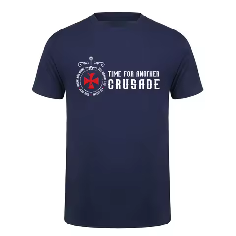 Time for Another Crusade Knights Templar T Shirt Cotton Short Sleeve O-Neck Mens T-shirt Tops DA-215