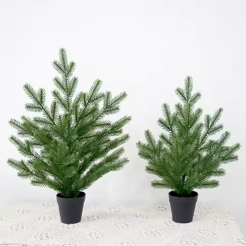Artificial Norfolk Pine Trees Fake Potted Tree Christmas Tree Indoor Outdoor Plant for Home Office G