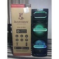 Avcrowns Karaoke CH-21201 12inchx2mic Wireless Bluetooth Speaker / Rechargeabe / P.M.P.O 16000W /