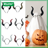 Gothic Devil Horn Headband Imitation Fake Bull Horns Hair Hoop Halloween Dress Up Hair Accessories f
