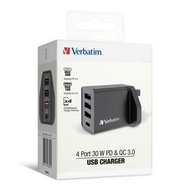 🌟荃灣店🌟全新行貨一年保養👍   Verbatim 4端口 30W PD &amp; QC 3.0 USB 充電器