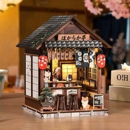 DIY日式居酒屋 壽司店拉麵店  雜貨店 和風小築店舖  創意立體小屋模型   手工木製拼装  迷你食玩微縮街景場景模型 (手作心意生日,節日禮物, 裝飾擺設) DIY Japanese style 