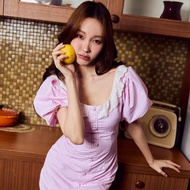 FLAT2112 FF0785 : GEMMA MINI DRESS มินิเดรส คอกว้าง แขนพอง