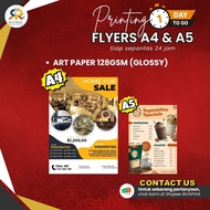 Flyers Printing. Digital Print Brochure Size A5 dan A4 Siap 1 hari
