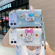 3D Quicksand Cinnamoroll Lanyard Phone Case For OPPO A6C A6S A6X A5X A3X A5i A6S A60 A79 A38 A18 A98