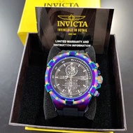 (Little bee小蜜蜂精品)INVICTA 英威塔 鈦色(漸變色/變色龍)計時橡膠錶 錶圈可轉