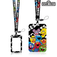 SST Sesame Street Card Holder with Neck Lanyard Black W7xH11 1 cm