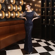 Mystery Store One Shoulder Glitter Gowns Dress Pretty Maxi Mermaid Dress Sequined Banquet Dress Part