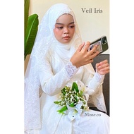 Veil Pengantin Offwhite Lace veil Akad Nikah Eyelash Borderlace Besar  Labuh 1.7 Meter 2 meter