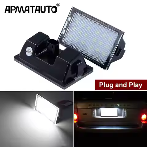 2pcs LED 12V Car License Plate Light For Land Rover Discovery 3 4 LR3 LR4 Freelander 2 LR2 Range Rov