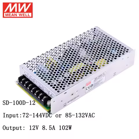 MEAN WELL SD-100D-12 72~144VDC to 12V DC 100W DC-DC Converter Switching Power Supply 110V to 12V 8.5