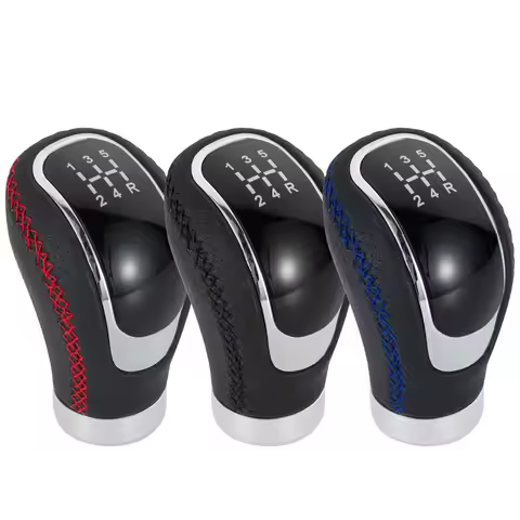 5 6 Speed Universal Car Leather Gear Shift Knob Auto Manual Transmission Shifter Head Stick Handle L