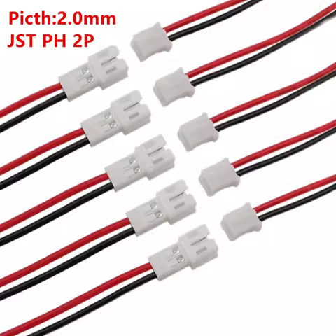 2/5/10/20Pair Micro PH2 JST PH 2.0 PH2.0 2Pin Male Female Plug Jack Connector With Wire Cables 200mm