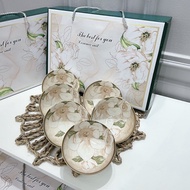 Bộ 6 Bát Chén Gốm Sứ Tráng Men Hình Hoa Trà Cao Cấp Hộp đựng sang trọng [Tặng Kèm Đũa]