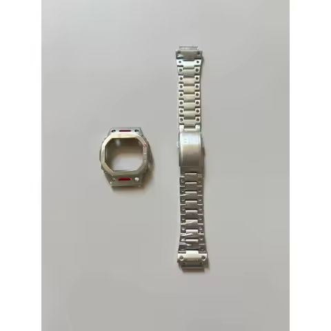 For Casio DWH5600 Silver 316L Stainless Steel Case and Strap Conversion Kit