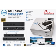 Dell D3100 USB 3.0 DOCK Ultra HD/4K Triple Display Docking Station - Black [ Brand new sealed Box] 1