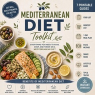 Mediterranean Diet Toolkit | 7-Day Meal Plan, Grocery List, Plate Method (Digital Download)