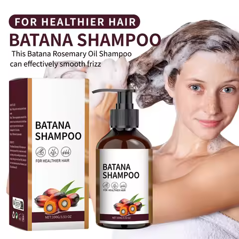 100ML Batana Oil Shampoo Deep Moisturizing Smooth Thick Hair Growth for Anti Frizz Anti Hair Loss Da
