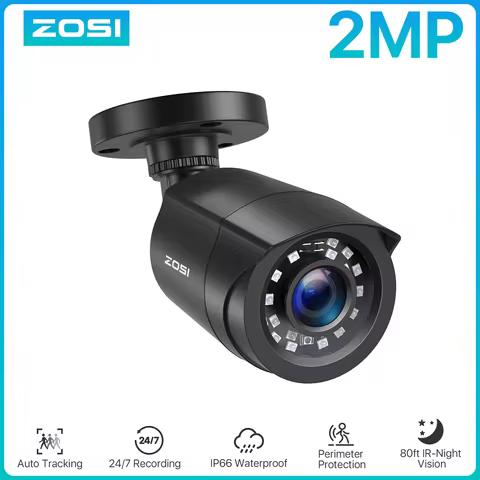 ZOSI 1080P 4-in-1 CCTV Security Camera ,3.6mm Lens 24 IR LEDs,80ft Night Vision ,Outdoor Whetherproo