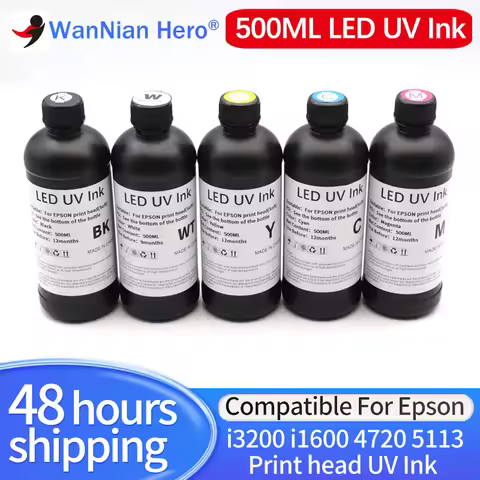 500ML i3200 LED UV Ink Soft Hard Neutral ink Curable Varnish Primer Liquid For Epson I3200 i1600 U1