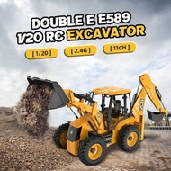 ✈️Fast Shipping✈️ Double E E589-003 RC Excavator 1:20 JCB Backhoe Loader RTR 11CH Construction Vehic