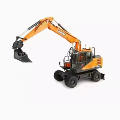 UH8134 1:50 Scale DOOSAN DX160W Doosan Wheel Excavator Forklift Alloy Engineering Vehicle Model