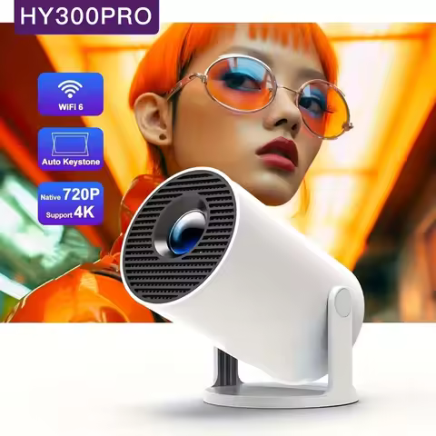 MiniProjector Android HY300 Pro Dual Wi-Fi 6 260 ANSI Native 1280*720P Supports 4K Home Theater Mini