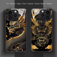 Dragon Case for OPPO A98 Reno 8Z 7Z 8T 6Z 5Z 2Z 2F 9 8 7 6 5 7SE 4SE 10 Pro Plus New Trendy Tempered Class Casing A93S A78 A53 2022 A11S A11X A9 A5 2020 A9X K9 K9s F11 R17 Cover