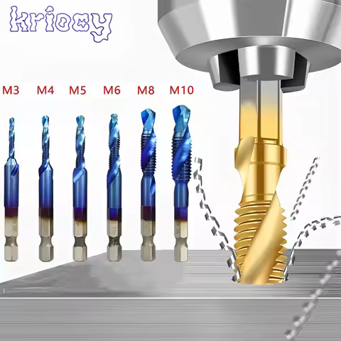 Titanium Tap Drill Titanium Plated Hex Shank HSS Screw Thread Metric Tap Drill Bits Screw Machine Co